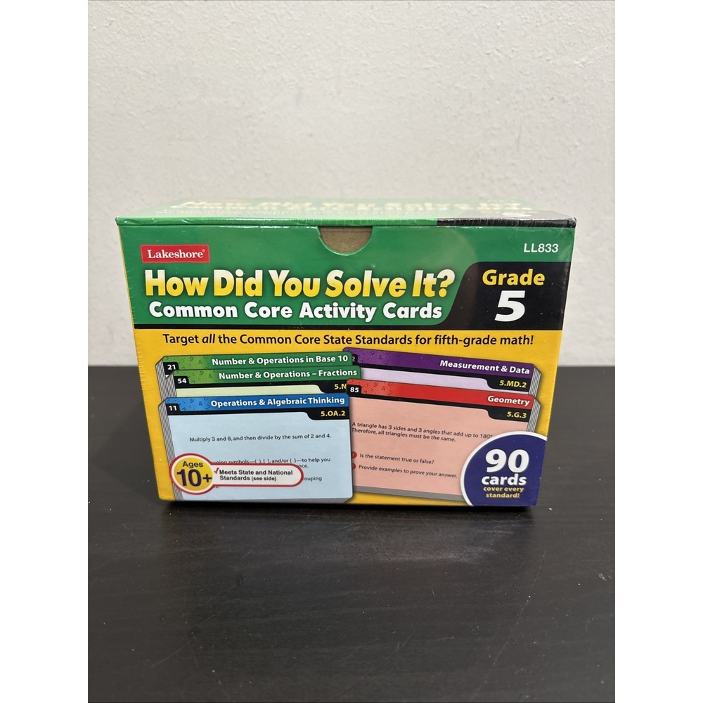 LAKESHORE How Did You Solve It? Grade 5 Common Core Activity Cards LL833 NEW